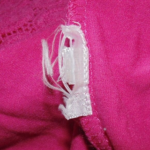 TOMMY BAHAMA Dress, M, Pink, Crochet Neck/hem, Short sleeves, Solid, Scoop neck - Picture 12 of 13